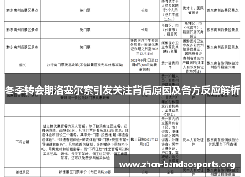 冬季转会期洛塞尔索引发关注背后原因及各方反应解析